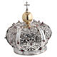 Corona para Virgen de latón con doble acabado antiguo y cristales rojos s3