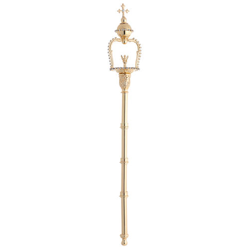Scettro per statua ottone dorato e zirconi 50 cm 1