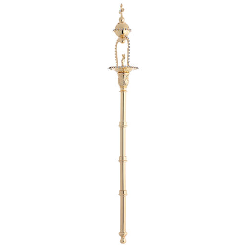 Berło do figury, mosiądz pozłacany i cyrkonie, 50 cm 3