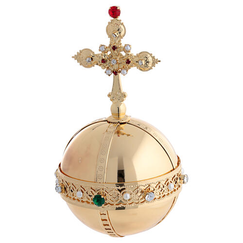Globo dorado con zircones para Niño Jesús de Praga 1