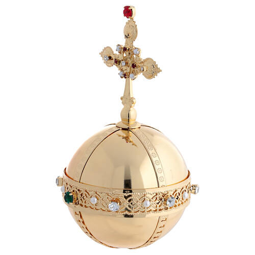 Globo dorado con zircones para Niño Jesús de Praga 2