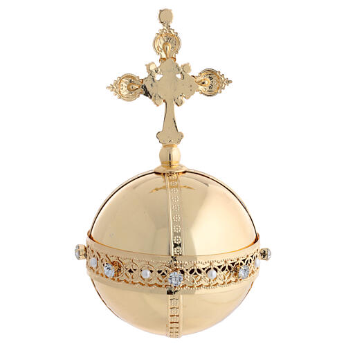 Globe doré avec zircons pour Enfant Jésus de Prague 4