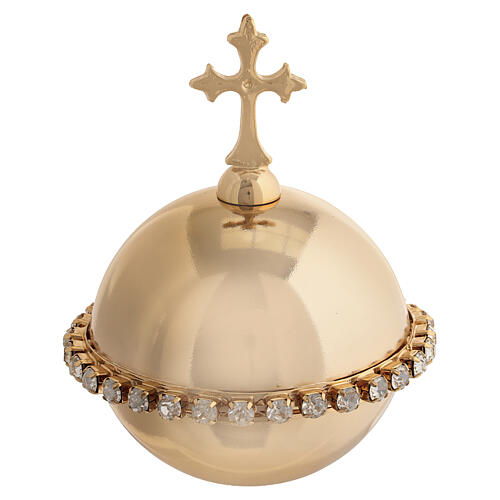Globo dourado com zircões para Menino Jesus de Praga 3