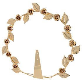Auréola de rosas para Santa Rita em latão dourado