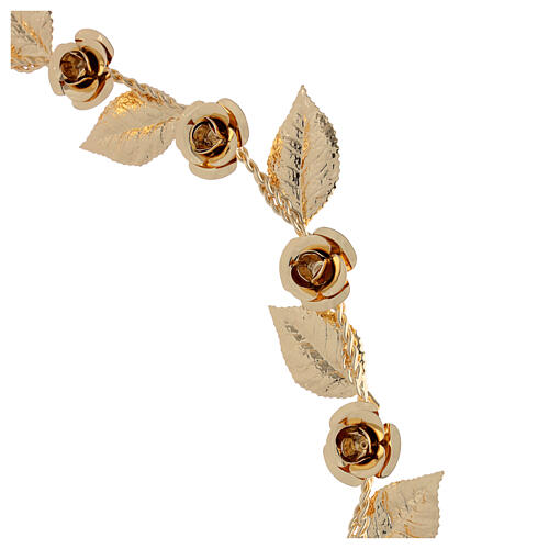 Auréola de rosas para Santa Rita em latão dourado 2