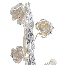 Rose aus silberfarbenem Messing mit Glanzfinish für Statuen