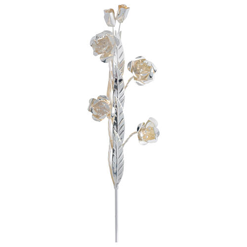 Rose aus silberfarbenem Messing mit Glanzfinish für Statuen 1