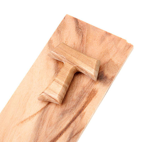 Lesezeichen aus Holz mit Taukreuz 2