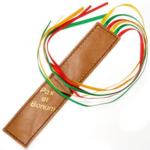 Leather Bookmark for Liturgy of Hours with 6 ribbons Pax et Bonum 2