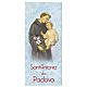 Segnalibro carta perlata Sant'Antonio da Padova Preghiera 15x5 cm ITA s1