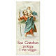 Bookmark in pearl cardboard Saint Christopher The Driver's Prayer 15x5 cm ITA s1
