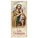 Segnalibro carta perlata San Giuseppe Preghiera 15x5 cm ITA s1