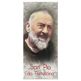 Marque-page papier nacré Padre Pio Prière 15x5 cm ITA