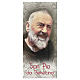Marque-page papier nacré Padre Pio Prière 15x5 cm ITA s1