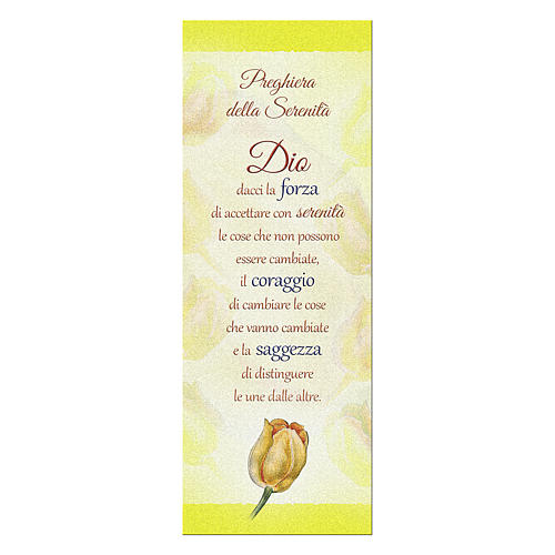 Bookmark in pearl cardboard with tulip and serenity prayer 1