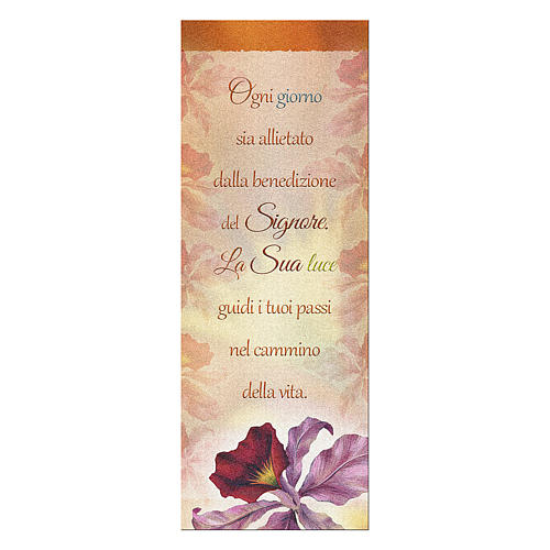 Bookmark in pearl cardboard Orchid Benediction symbol 15x5 cm 1