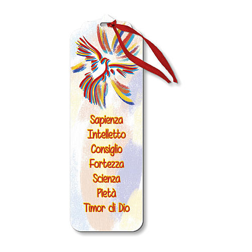 Wooden bookmark with ribbon Holy Spirit 15x5 cm 1