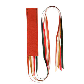 Real leather bookmark 5 ribbons Bethleem monks star decoration