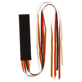 Real leather bookmark 5 ribbons Bethleem monks star decoration