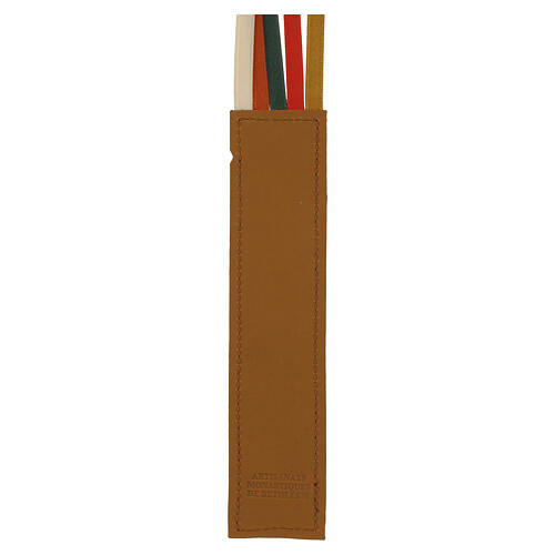 Genuine leather bookmark 5 ribbons Bethleem monks star decoration 5