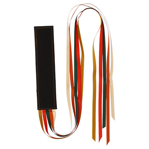 Genuine leather bookmark 5 ribbons Bethleem monks star decoration 2