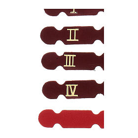 Page markers for liturgical year, set of 28, red adhesive leather