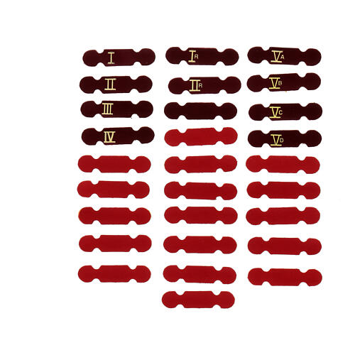 Marcadores de página adesivos 28 unidades castanhos e vermelhos com ano litúrgico 1,2x5 cm 1