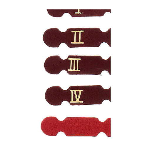 Red adhesive leather bookmarks liturgical year 28 pieces 2
