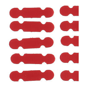 Page markers, red adhesive leather, set of 25