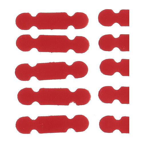 Page markers, red adhesive leather, set of 25 2