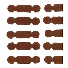 Page markers, brown adhesive leather, set of 25, 1.2 cm