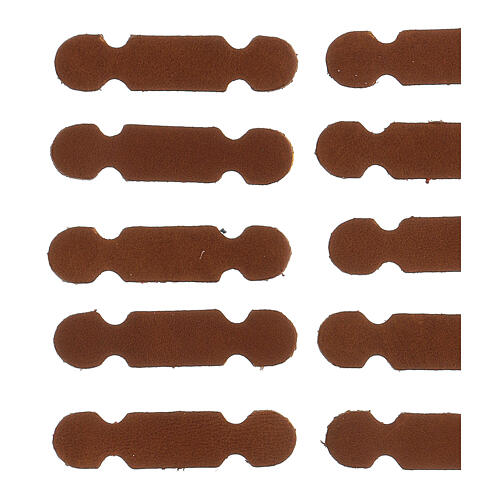 Page markers, brown adhesive leather, set of 25, 1.2 cm 2