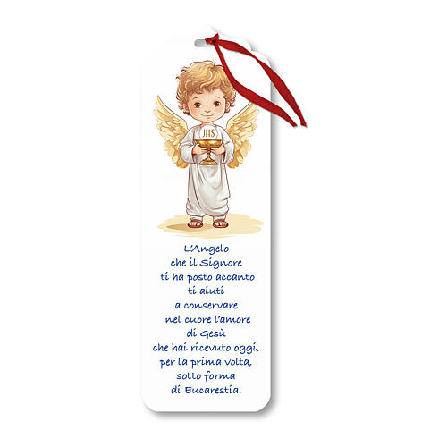 Segnalibro angioletto per Prima Comunione 15X5 cm 1
