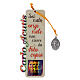 Carlo Acutis Wooden Bookmark with IT Quote and Yellow Cord Pendant s1