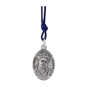 Wooden bookmark of Carlo Acutis, pendant with blue cord and ITA quotes