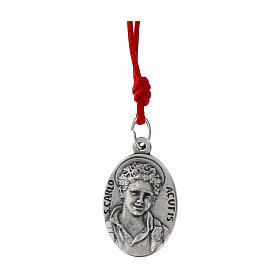 Carlo Acutis wooden bookmark with red cord and medal with ITA inscription