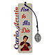 Carlo Acutis Wood Bookmark with Blue Cord, Medal and Quote s1