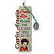 Wooden bookmark of Carlo Acutis, pendant with green cord and ITA phrases s1
