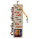 Carlo Acutis wooden bookmark with orange rope and tau cross, ITA inscription s1