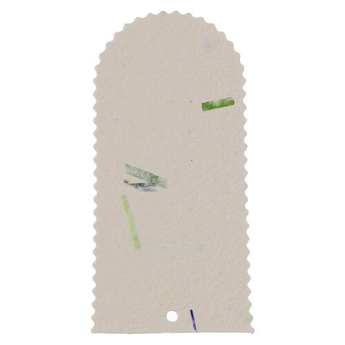 Set of 6 curved bookmarks in cream paper with raffia, 5x2.5 in 2