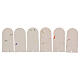 Set of 6 curved bookmarks in cream paper with raffia, 5x2.5 in s1