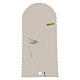 Set of 6 curved bookmarks in cream paper with raffia, 5x2.5 in s2