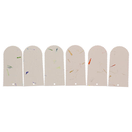 Pack of 6 bookmarks in slightly curved cream-colored raffia 12x6 cm 1