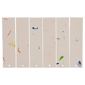 Conf. 6 pz segnalibro panna rettangolare rafia colorata 15x4 cm