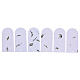 Conjunto de 6 marcadores de página blancos curvos con pino 12x6 cm s1
