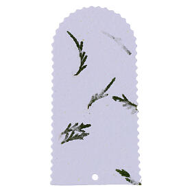 Conf. 6 pz segnalibro bianco bombato con pino 12x6 cm