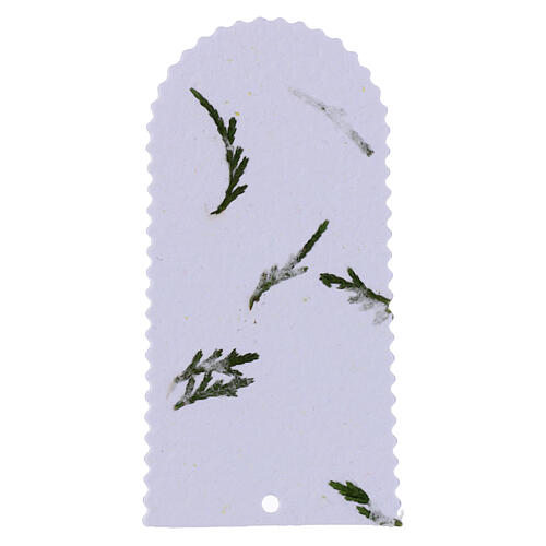 Conf. 6 pz segnalibro bianco bombato con pino 12x6 cm 2