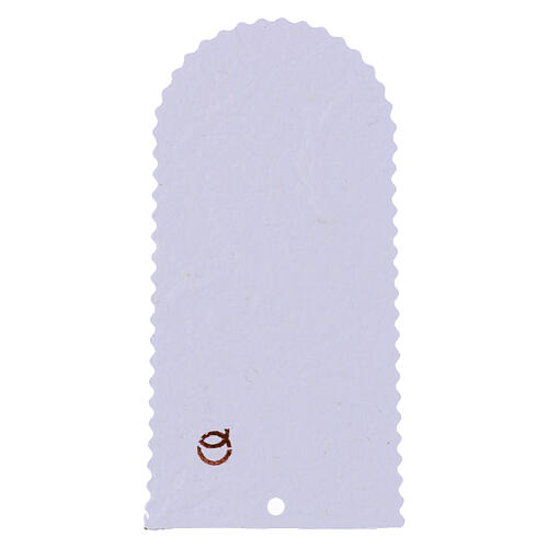 Conf. 6 pz segnalibro bianco bombato con pino 12x6 cm 3
