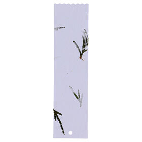 White rectangular bookmark with pine needles, set of 6, 6x1.5 in