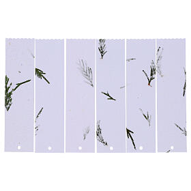 Marcalibros blanco 6 piezas rectangular pino 15x4 cm